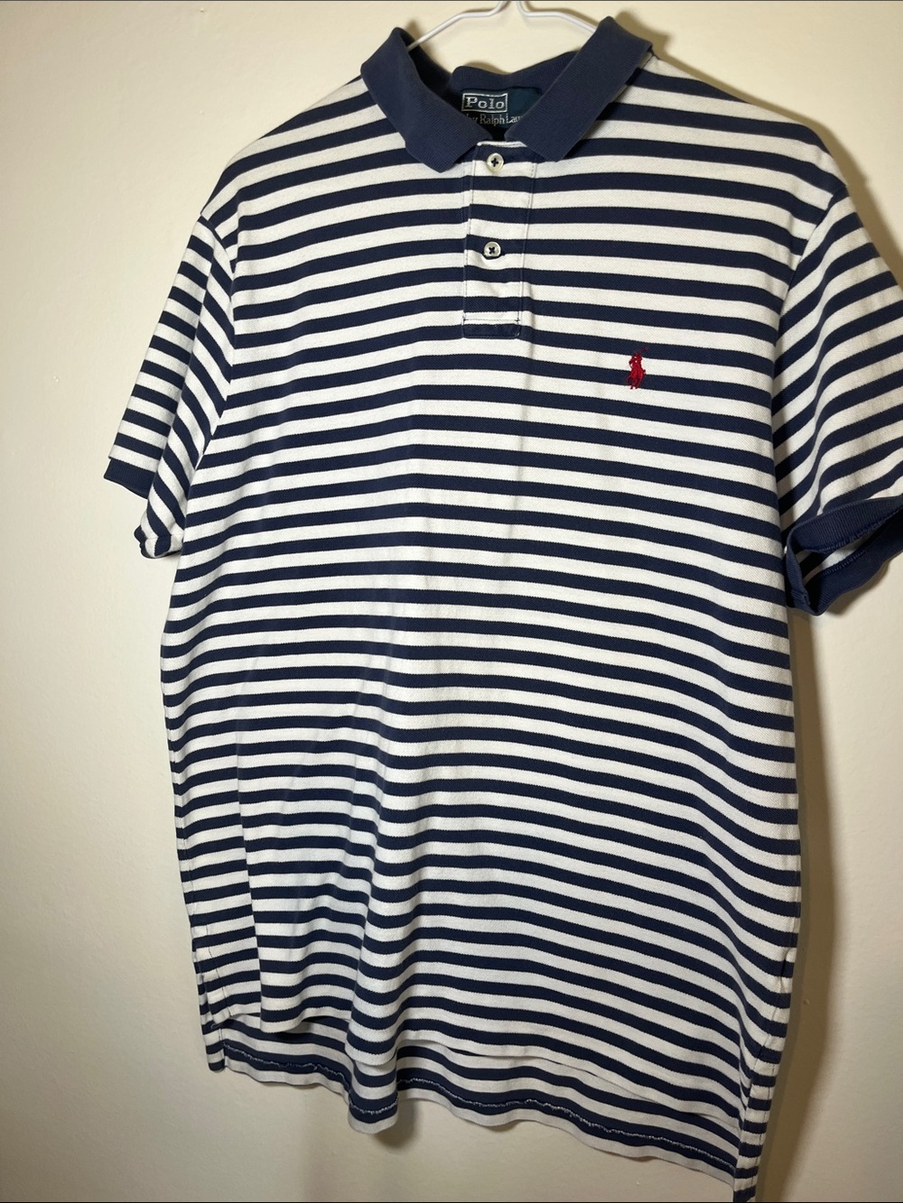 Polo by Ralph Lauren Men's Navy & White Striped Polo Shirt